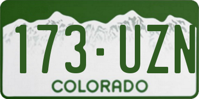 CO license plate 173UZN