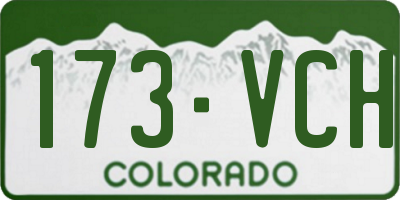 CO license plate 173VCH