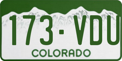 CO license plate 173VDU