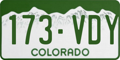 CO license plate 173VDY