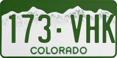CO license plate 173VHK
