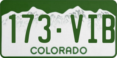 CO license plate 173VIB