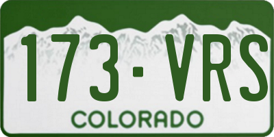 CO license plate 173VRS