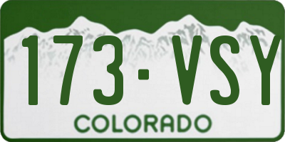 CO license plate 173VSY