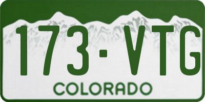 CO license plate 173VTG