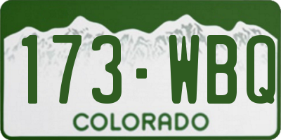 CO license plate 173WBQ