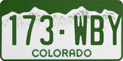 CO license plate 173WBY
