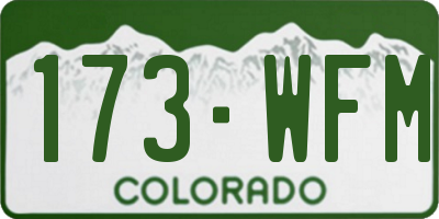 CO license plate 173WFM