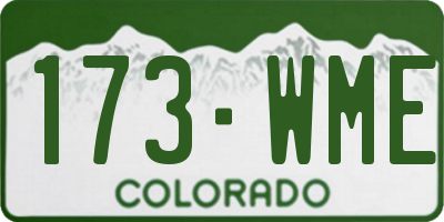 CO license plate 173WME