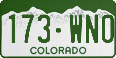 CO license plate 173WNO