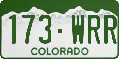 CO license plate 173WRR