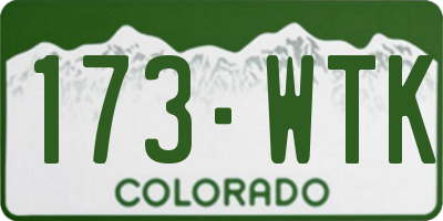 CO license plate 173WTK