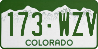 CO license plate 173WZV