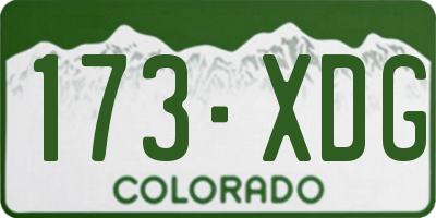 CO license plate 173XDG