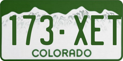 CO license plate 173XET