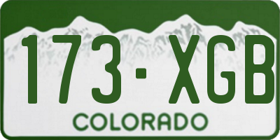 CO license plate 173XGB