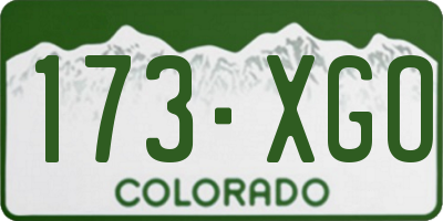 CO license plate 173XGO