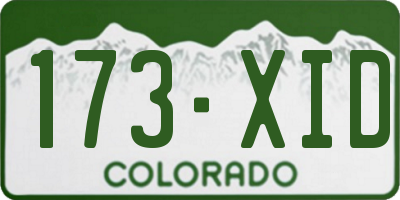 CO license plate 173XID