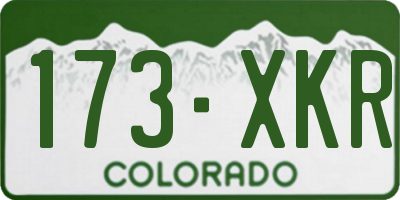 CO license plate 173XKR