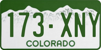 CO license plate 173XNY