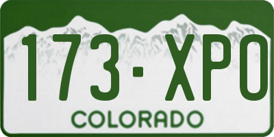 CO license plate 173XPO