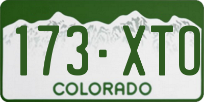 CO license plate 173XTO