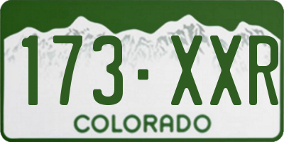 CO license plate 173XXR
