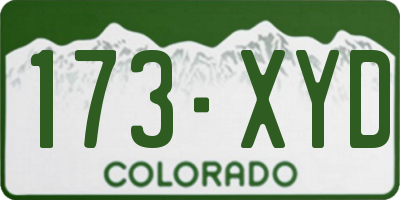 CO license plate 173XYD