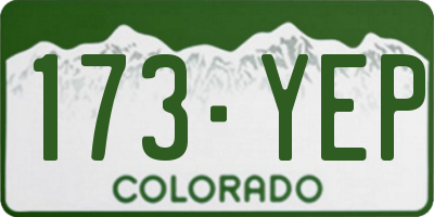 CO license plate 173YEP