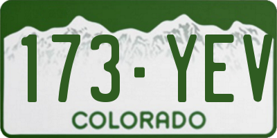 CO license plate 173YEV