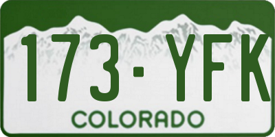 CO license plate 173YFK