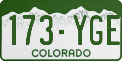 CO license plate 173YGE