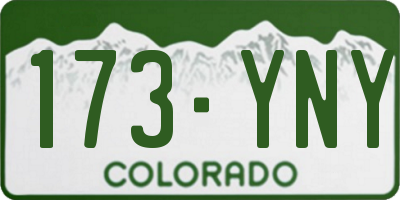 CO license plate 173YNY