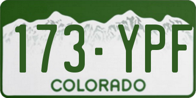 CO license plate 173YPF