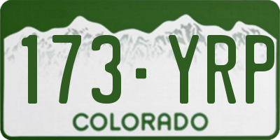 CO license plate 173YRP