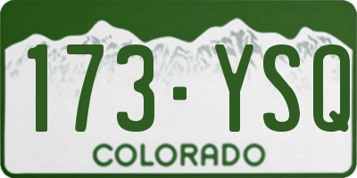 CO license plate 173YSQ