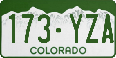 CO license plate 173YZA