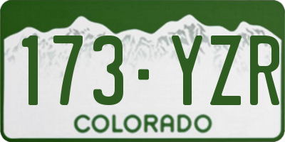 CO license plate 173YZR
