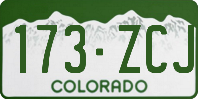 CO license plate 173ZCJ
