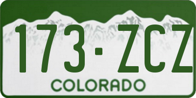 CO license plate 173ZCZ