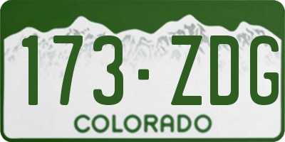 CO license plate 173ZDG