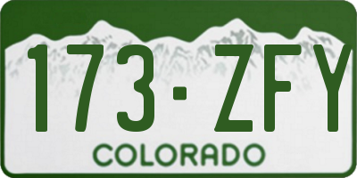 CO license plate 173ZFY