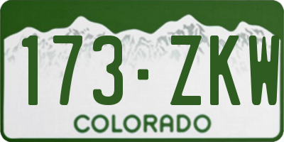 CO license plate 173ZKW