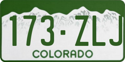 CO license plate 173ZLJ