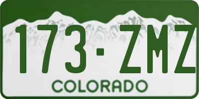 CO license plate 173ZMZ