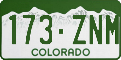 CO license plate 173ZNM