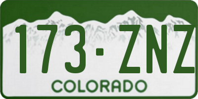 CO license plate 173ZNZ