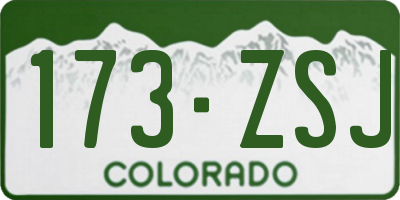 CO license plate 173ZSJ