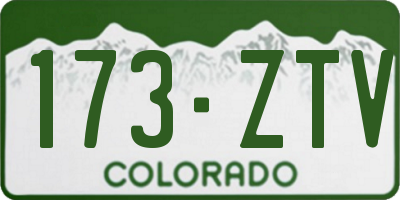 CO license plate 173ZTV