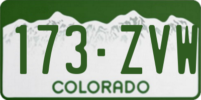 CO license plate 173ZVW